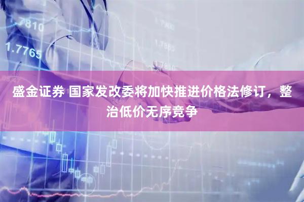 盛金证券 国家发改委将加快推进价格法修订，整治低价无序竞争